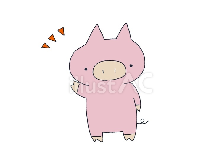 あいさつするブタさん 動物,豚,あいさつのイラスト素材