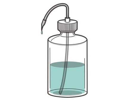 洗浄ビン 液体入り 実験器具,理科,科学,化学,シンプル,洗浄ビンのイラスト素材