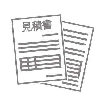 見積書アイコン（２枚） 見積書,書類,金額,仕事,複数,２枚,ビジネス,明細,ワンポイント,ポップのイラスト素材