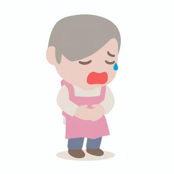 腹痛の店員 店員,腹痛,痛み,体調不良,苦痛,仕事,職場,接客,サービス,店舗のイラスト素材