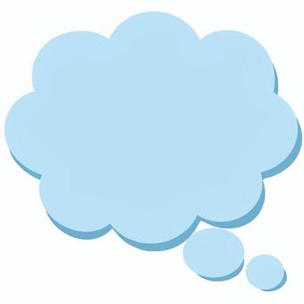 吹き出し　ふきだし　もくもく　水色 吹き出し,フキダシ,ふきだし,青,水色,パステルカラー,もくもく,考える,コメント,かわいいのイラスト素材