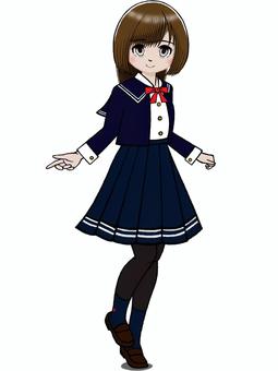 Schoolgirl in a chic and neat sailor suit, sailor suit, woman high student, uniform, JPG and PNG