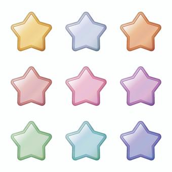 カラフルな星形メダルセット メダル,金属,ツヤ,輝き,受賞,入賞,金,銀,銅,ローズピンクのイラスト素材