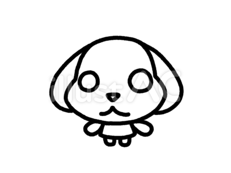 いぬくん　ぬりえ プードル,犬,いぬのイラスト素材