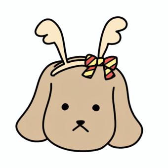 トナカイの犬 犬,コスプレ,クリスマス,カチューシャ,ジングルベル,仮装,夜,パーティ,クリスマスキャロル,冬のイラスト素材