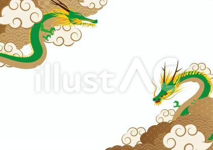 おしゃれな中華風の龍の背景素材