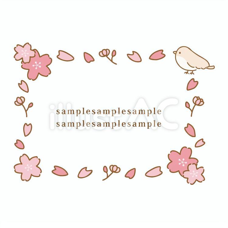 花フレーム06（PNGはテキスト無し） 桜,春,フレームのイラスト素材