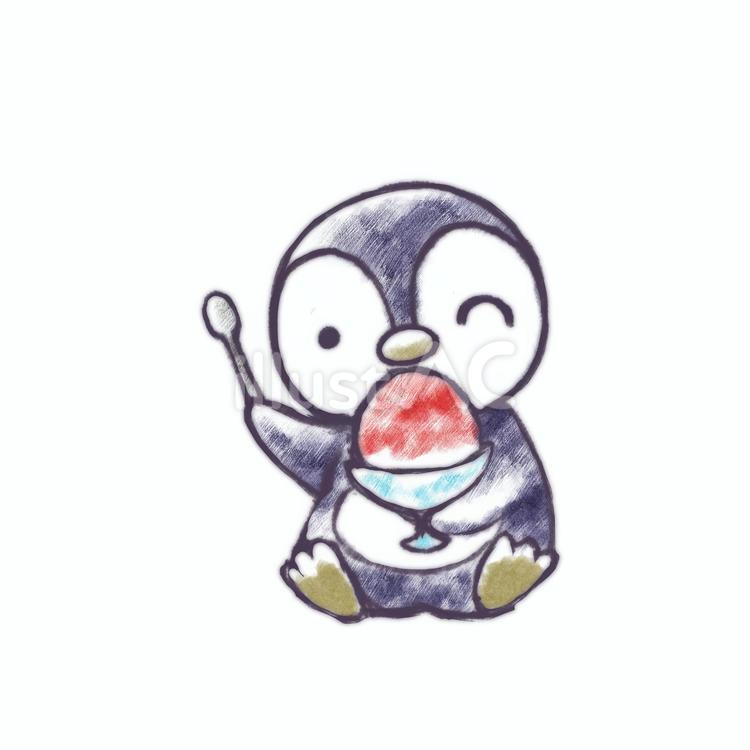 【もったりペンギン】かき氷ペンギン ペンギン,アイコン,動物のイラスト素材