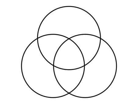 ベン図の線画 アイコン,ベン図,3つ,集合,調査,分析,市場調査,透過,透明,ガラスのイラスト素材