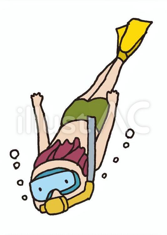 シュノーケリングイラスト No 無料イラストなら イラストac