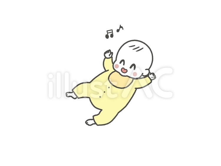 ごきげんあかちゃん あかちゃん,かわいい,シンプルのイラスト素材