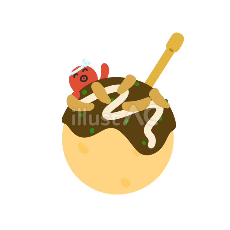 たこ焼き・はちまきタコ たこ焼き,タコ,鰹節のイラスト素材