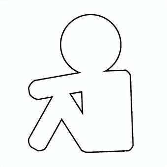 悩んでいる人 人,人物,考える,ピクトグラム,座る,思考,悩む,苦悩,困る,感情のイラスト素材
