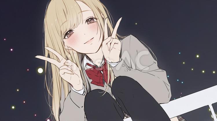 「微笑む学園のプリンセス」 「微笑む学園のプリンセス」 人物,女性,ポートレートのイラスト素材