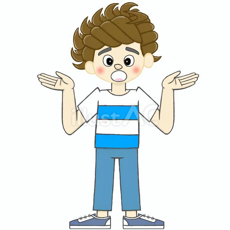 オーマイガーだぜ！十代の欧米風白人系男性 欧米,白人,男性のイラスト素材