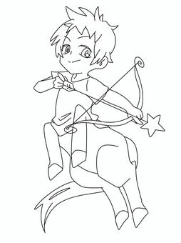 射手座をモチーフにした男の子 星座,射手座,モチーフ,男の子,塗り絵のイラスト素材