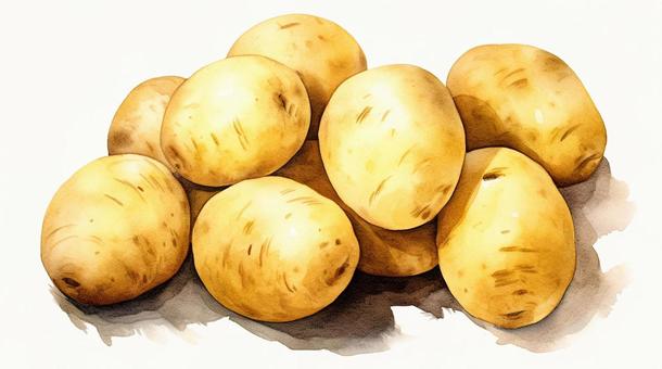 Potato watercolor illustration, , JPG