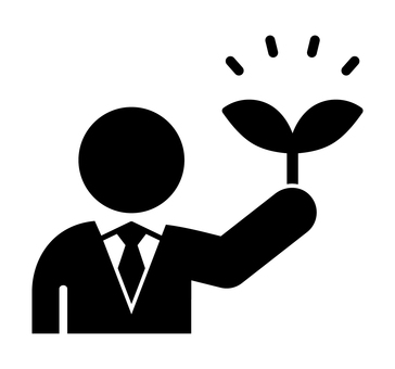 ネクタイの人物と芽生え 人物,芽生え,成長,ビジネス,アイコン,ネクタイ,スーツ,社会人,会社員,環境のイラスト素材