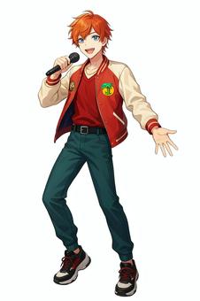 爽やかポップ!歌うアイドル 全身 透過済
