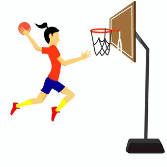 バスケットボール 011 バスケットボール,バスケ女子,レイアップのイラスト素材