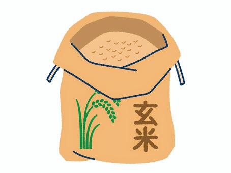 米袋に入った玄米