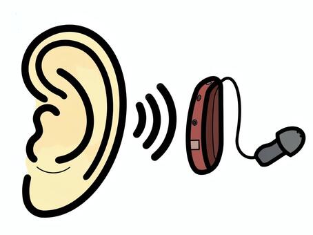 補聴器＆難聴 補聴器,耳,セット,聴覚障害補装具,器具,聞こえる,耳元,つける,装着,解消のイラスト素材
