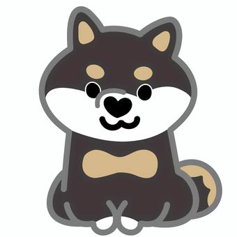 ハート鼻の柴犬（おすわり）4 柴犬,犬,動物,ハート,鼻,おすわり,シンプル,かわいい,キュート,デフォルメのイラスト素材