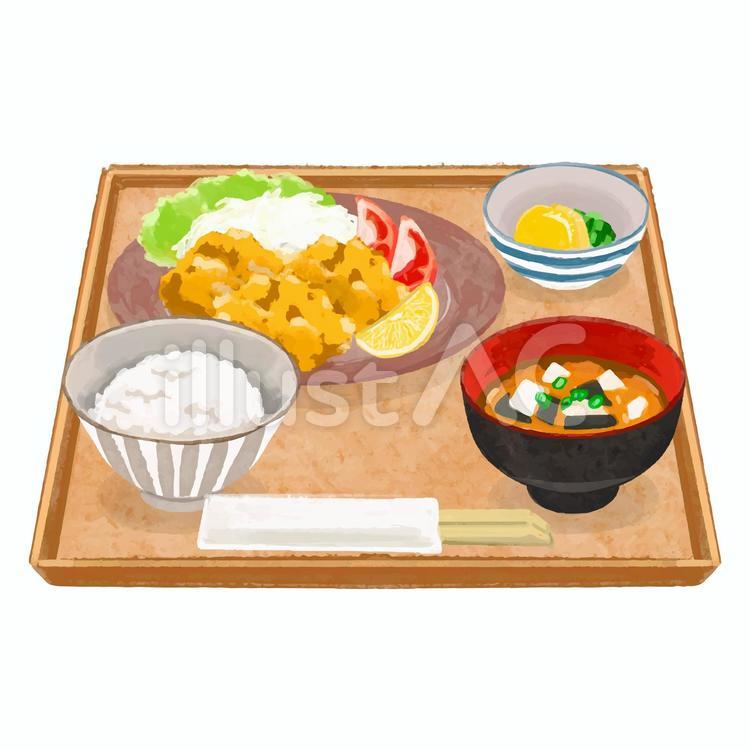 ご飯もの　からあげ定食 唐揚げ,定食,ご飯のイラスト素材
