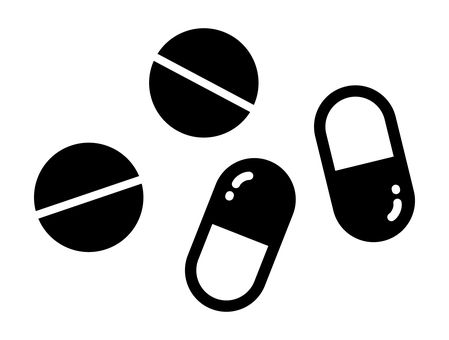 錠剤とカプセル 錠剤,カプセル,薬,アイコン,医療,治療,サプリメント,保健,医薬品,風邪薬のイラスト素材