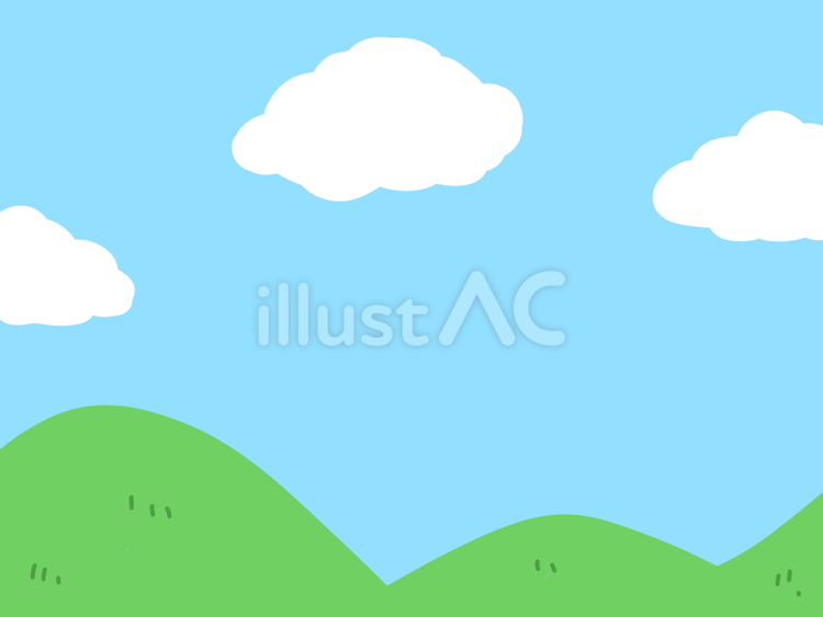 青空　晴れ　背景　 青空,山,雲のイラスト素材