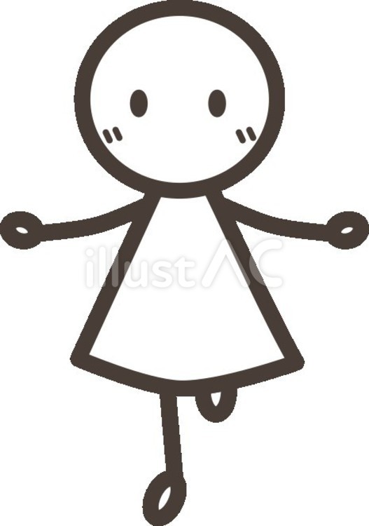 片足立ちをする棒人間1 棒人間,人,人物のイラスト素材