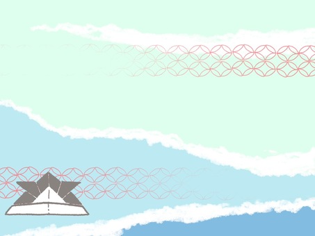 千切れ折り紙背景 折り紙兜 千切れ折り紙背景 折り紙兜 折り紙,色紙,千切れのイラスト素材