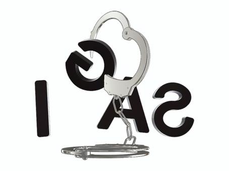 SAGI逮捕の文字・イメージ 文字,詐欺,手錠,逮捕,イメージ,立体,オリジナルのイラスト素材