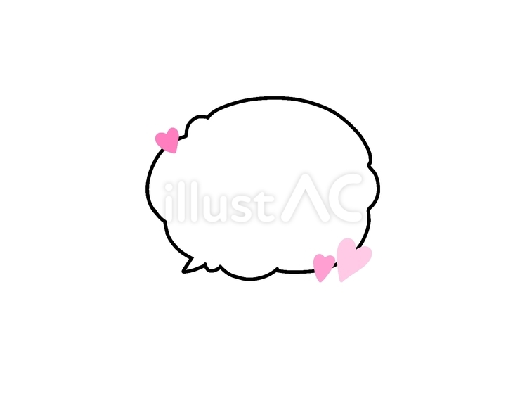 ふきだし　ハート ふきだし,ハート,かわいいのイラスト素材