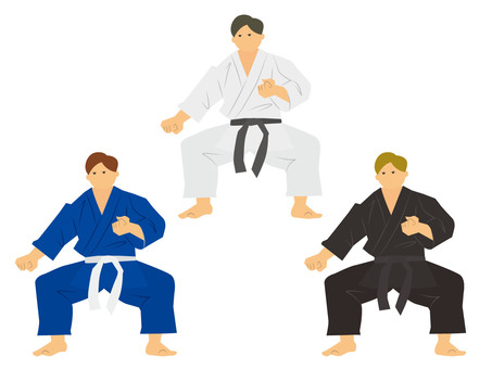 Illustration, karate, martial arts, a thrust, 