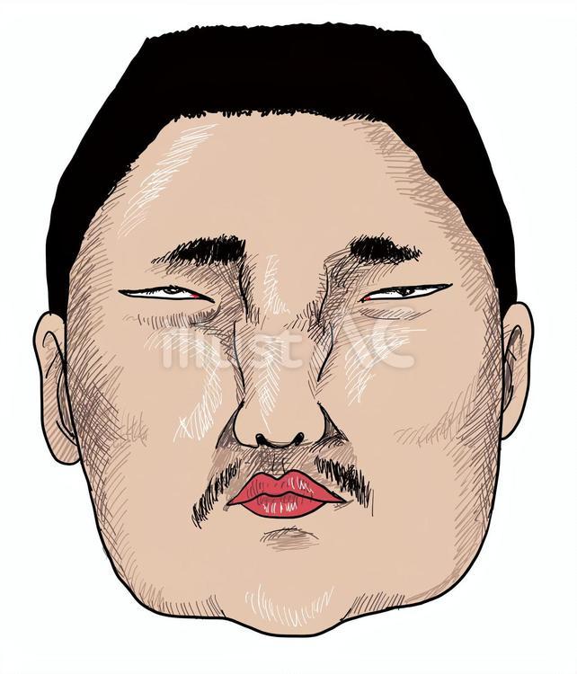 誰（かくばった男）？ 男,顔,ひげのイラスト素材