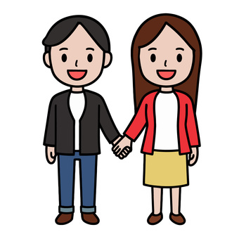 仲の良い二人 仲良し,共有,意気投合,付き合う,仲間,協力,結婚,夫婦,妻,夫のイラスト素材