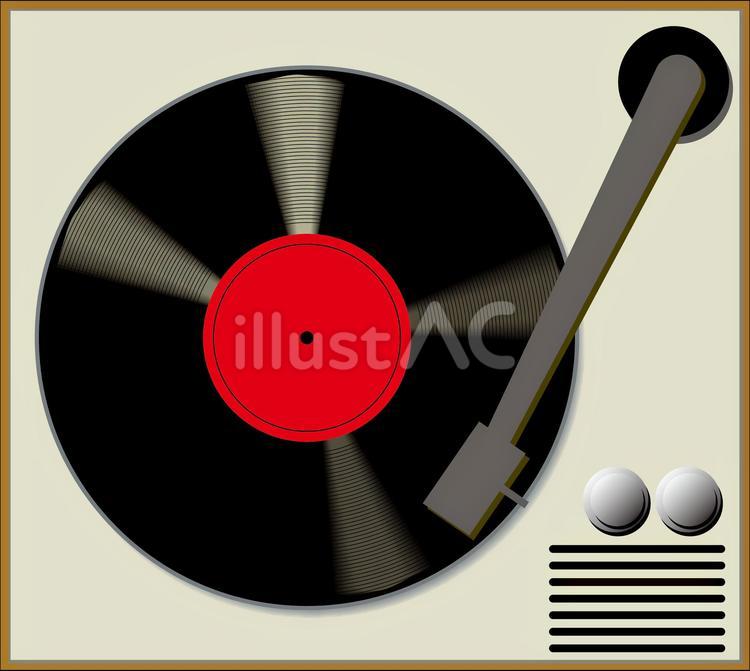 レコード　再生　 レコード,盤,音楽のイラスト素材