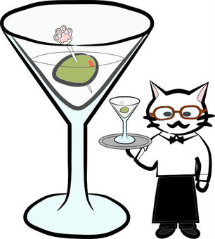 Nyanko bar. Martini, cat, nyanko, cat, JPG and PNG