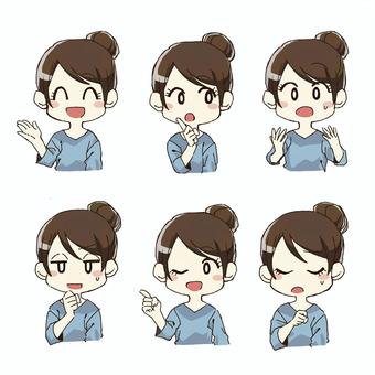 Illustration, female, icon, expression, JPG and PNG