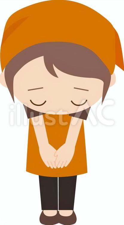 女性店員挨拶 女性,店員,挨拶のイラスト素材