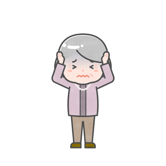 ミニ_単体_私服のシニア女性26 女性,大人,シニア,高齢者,お年寄り,中年,私服,プライベート,全身,正面のイラスト素材