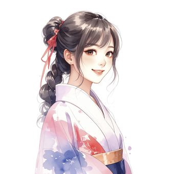 着物姿の若いの女性 AI生成画像