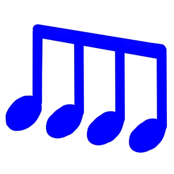 青の手書き8分音符(4連) 青の手書き8分音符(4連) 8分音符,八分音符,音符,4連,おんぷ,楽譜,譜面,音楽,背景透明,pngのイラスト素材