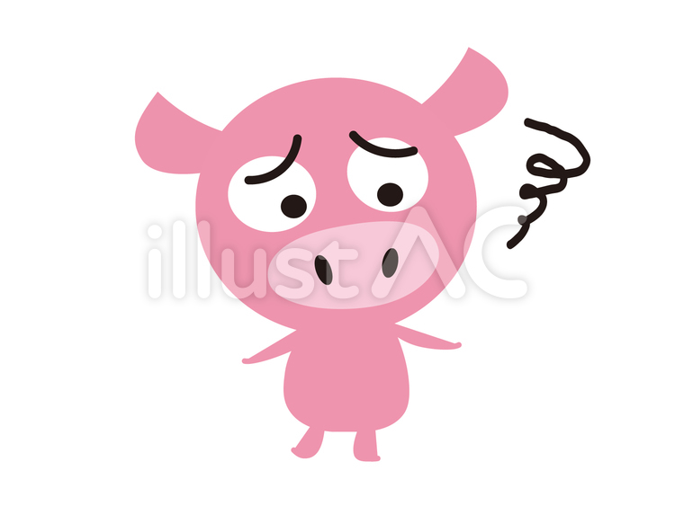 ブタさん ブタ,ピンク,動物のイラスト素材