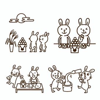 삽화, JPG 및 PNG 삽화, 토끼, 보름, 보름달, JPG 및 PNG