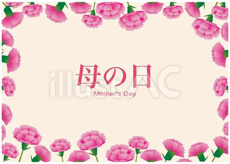 母の日　カーネーション　フレーム枠 母の日,カーネーション,植物のイラスト素材