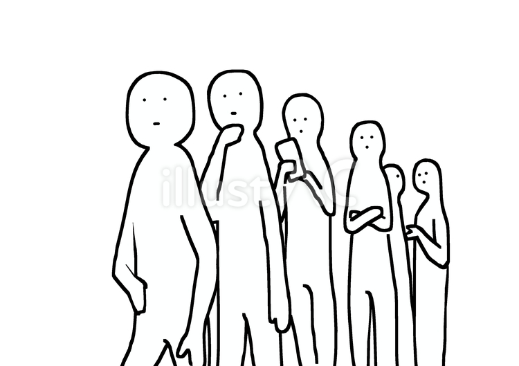 行列に並ぶ人 人物,行列,並ぶのイラスト素材