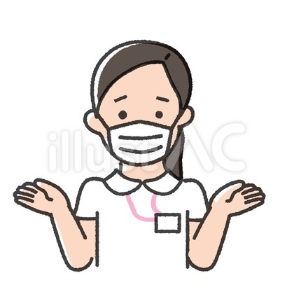 マスクした女性看護師のイラスト-26
