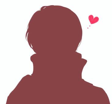 恋する冬の男性　シルエット 男性,冬,恋愛,シルエット,マフラー,人物,あたたかみ,デート,ときめく,ときめきのイラスト素材